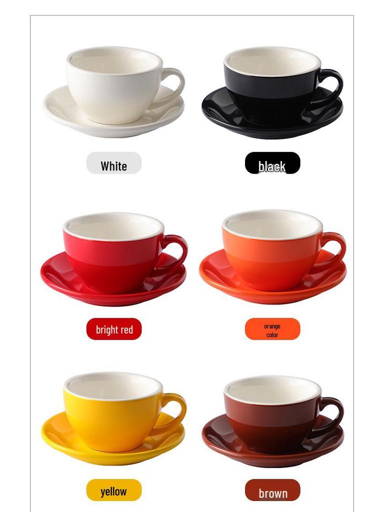 250ml Thickened Ceramic Latte Art Cup - Large Capacity, Light Luxury, Retro Design, Customizable Logo