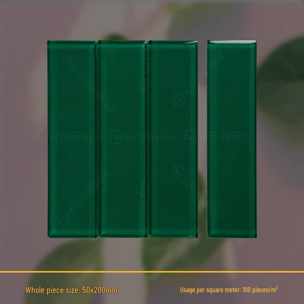 Dopamine Glass Handmade Tile: 50x200mm for Bathroom, Kitchen, Bar, and Shop Walls