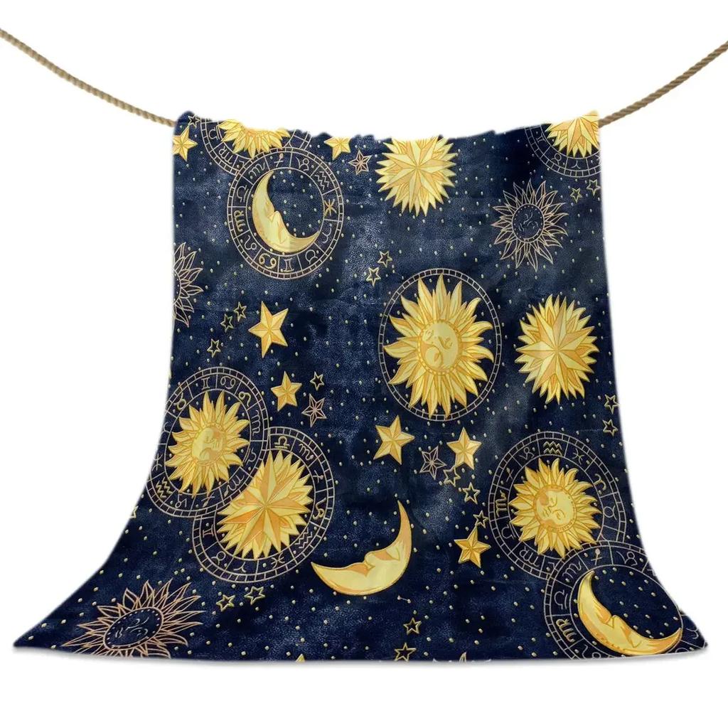 Coperta in Flanella a Stelle Blu e Bianche Coperta per Aria Condizionata per Tutte le Stagioni Divano Salotto Misura King Queen