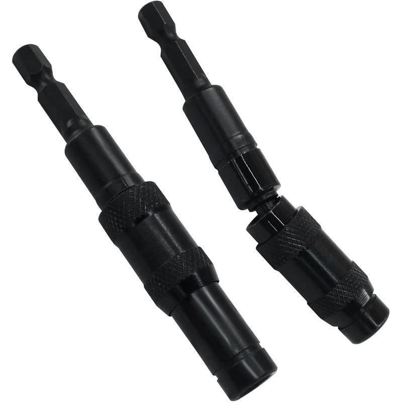 Drill Bit Holder Magnetic Corner Work Swiveling Bit Tip Holder Set 1/4 Inch Hex Quick Release Pivoting Screwdriver Extension