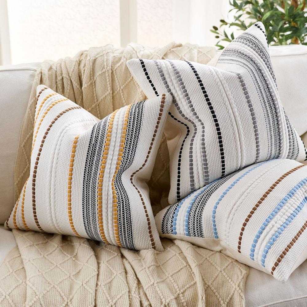 45x45cm Chenille Jacquard Pillowcase Cojines Decoration Home Sofa Stripe Throw Cushion Cover Simple Headboard Pillowcases