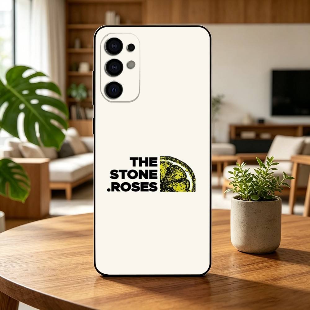 Custodia per Telefono S-Stone Z-Roses Band Singer per Samsung S25,S24,S21,S22,S23,S30,Ultra,S20,Plus,Fe,Cover Nera in Morbido Silicone