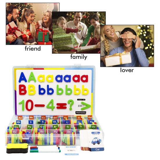 1 Set Magnetic English Letter Toy Colorful Uppercase Lowercase Letter Number Learning Preschooler