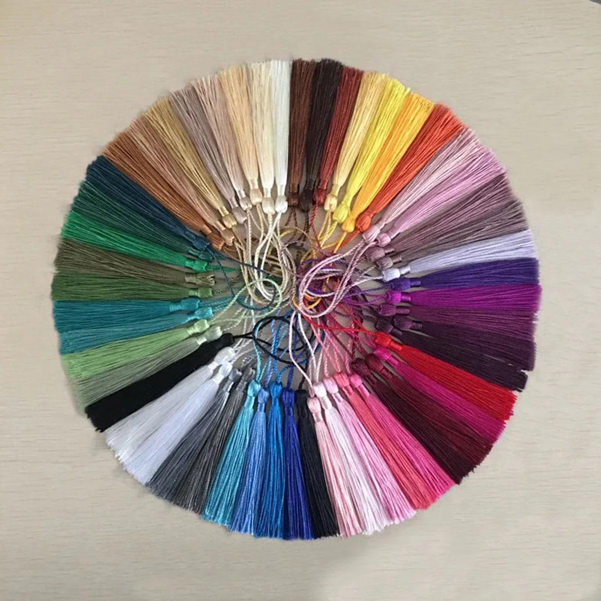 

100 шт./упак. полиэстеровая шелковая кисточка бахрома 13 см хлопковая кисточка отделка для шитья штор аксессуары своими руками свадебное украшение