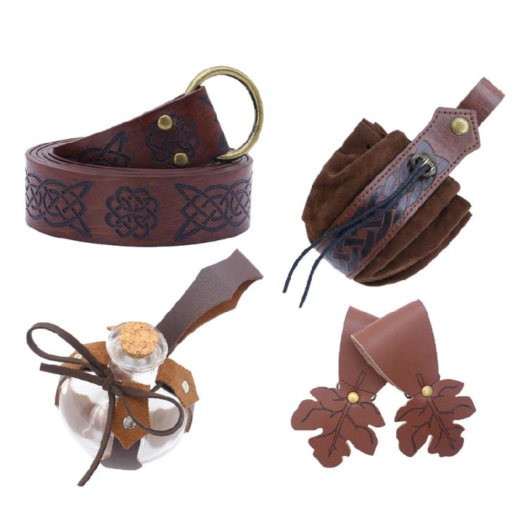 1 Set Medieval Renaissance Costume Set Belt Potion Bottle Mug Holder Skirt Hikes Halloween Renaissance Accessories