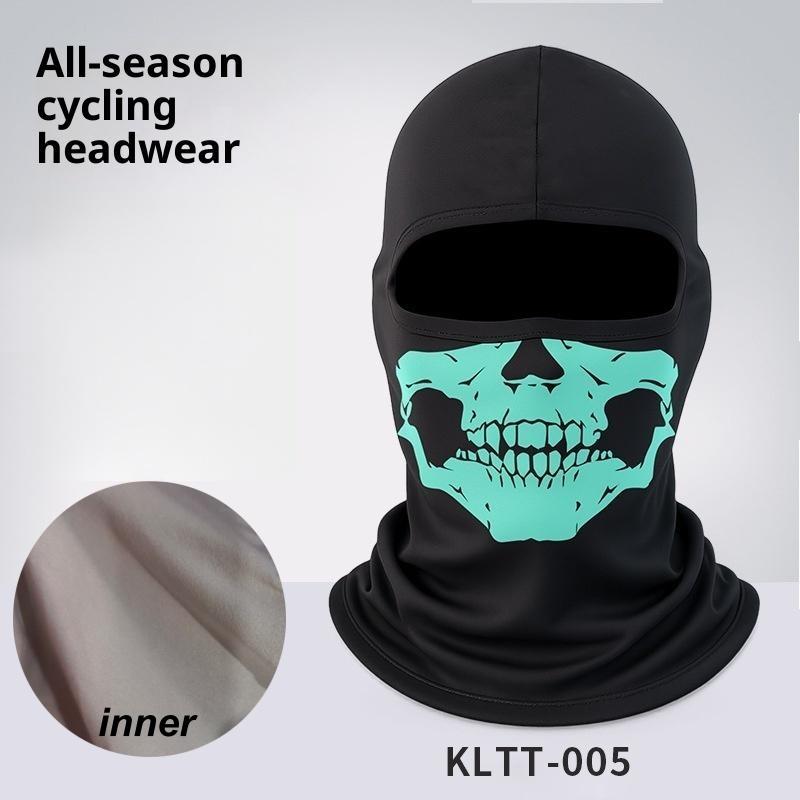 1 Stück Totenkopf-Print Motorrad Winddicht Ski Kopf Halswärmer Fahrradhelm Futter Motorrad Sturmhaube Vollgesichtsmaske