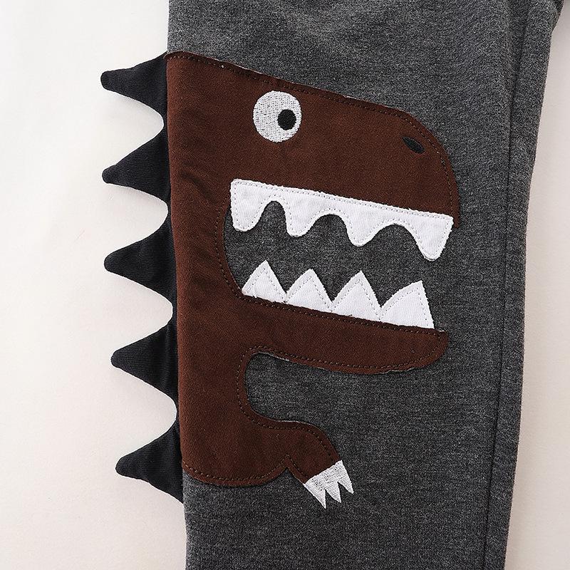 Autumn New Boys' Cartoon Embroidered Cotton Sweatshirt and Sweatpants Set