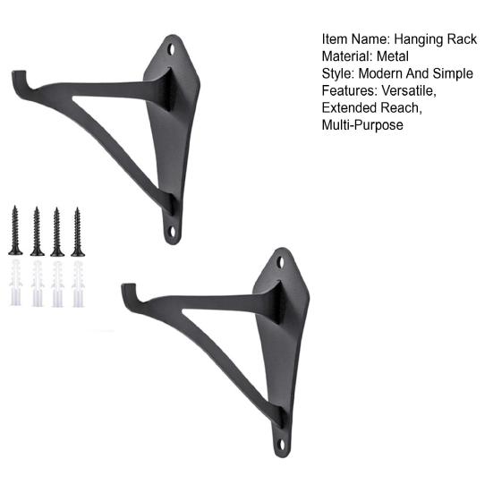 2Pcs Iron Wall Hooks Load Capacity 30lbs Easy Installation Hanging Rack Indoor Outdoor Living Room Bedroom Decor