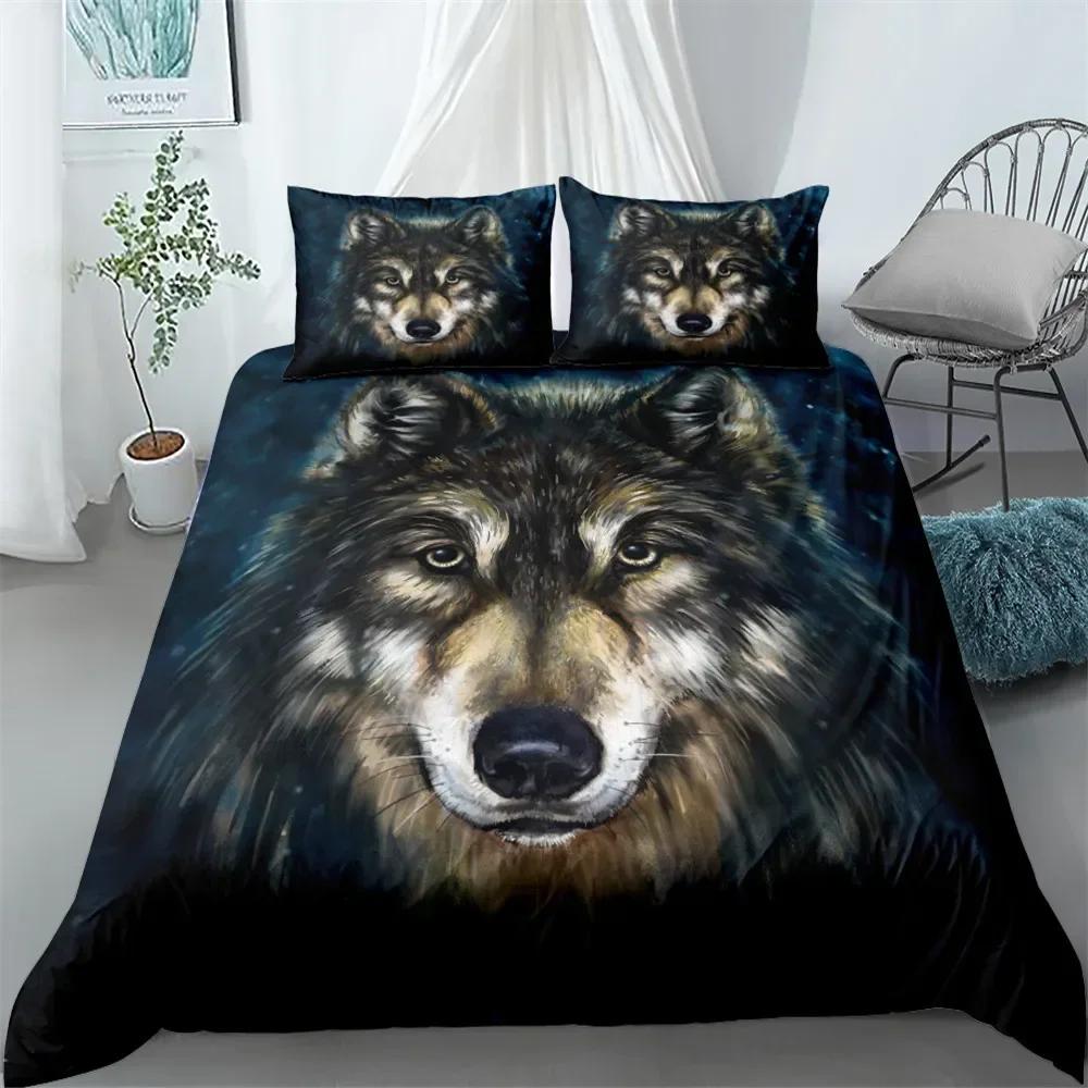 Comforter Digital Wolf Duvet/Doona Set Single Twin Double Queen King Cal King Size Set