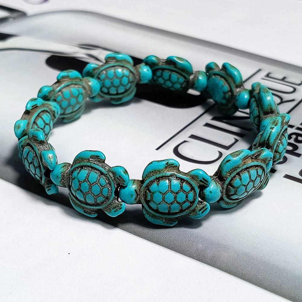 

Ornaments Blue Turquoise Turtle Bracelet Bohemian Turtle Bracelet Chain Couple style2