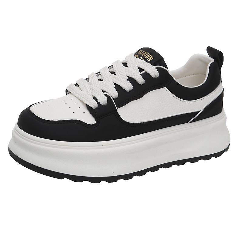 

Trendy brand little white shoes women s shoes 2025 spring new thick-soled casual versatile retro Hong Kong style sports shoes women 40 чёрный