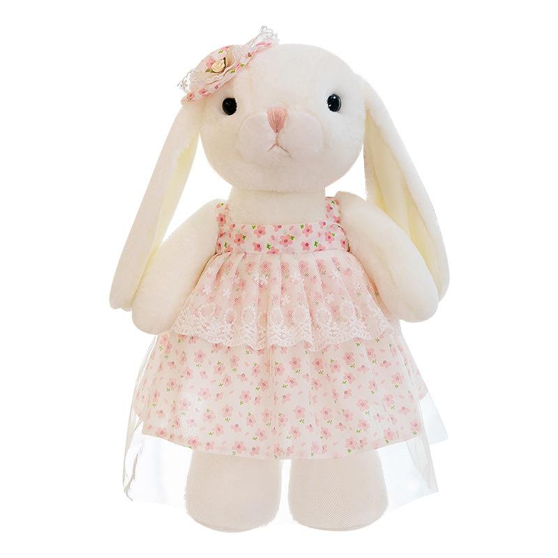 Cute kapok rabbit doll plush toy girl bed sleeping doll warm heart accompany children birthday gift