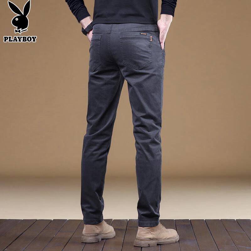 PLAYBOY Men's Slim Fit Straight Leg Casual Pants