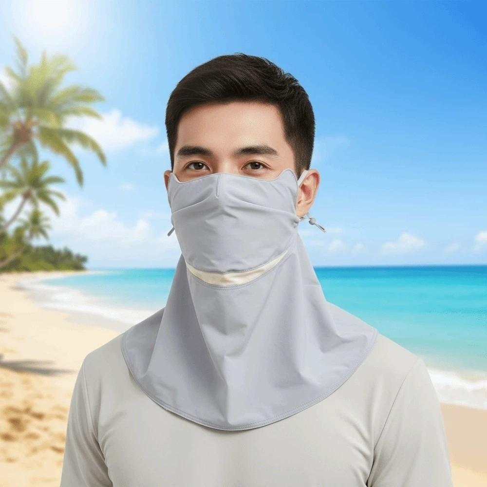 Ice Silk Sunscreen Mask with Shawl Thin Breathable Sunshade Mask Cycling Face Sun Protection  Women
