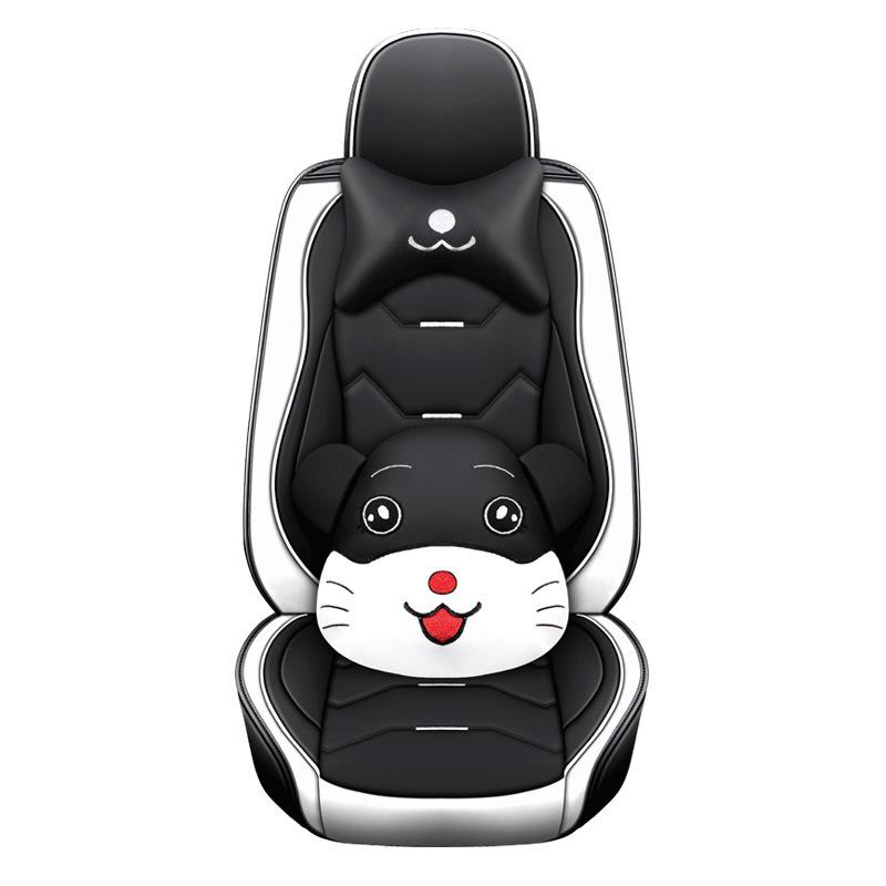 2022 Cartoon Mouse Leather Car Seat Covers - Universal, Four Seasons Full Wrap Set