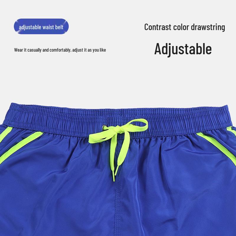 Men's Quick-Dry Color-Block Beach Shorts: Trendy European & American Surf Style