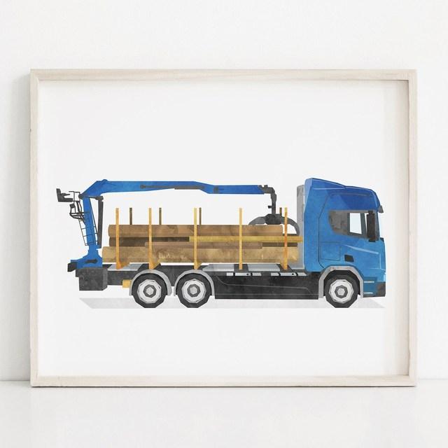 Nordic Style Engineering Vehicle Canvas Art Paintings Watercolor Poster and Prints Nursery Wall Art Picture for Home Decoration No Frame