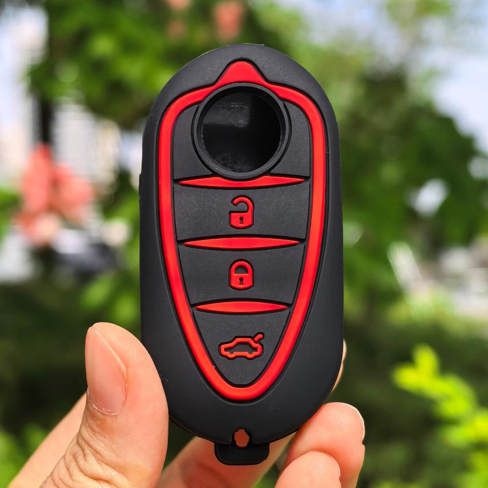 

Силиконовый чехол-держатель для брелока автомобильного ключа Alfa Romeo Giulietta Myth Junior 4C Romeo Mito Myth 159 GTO GTA Аксессуары Оболочка чёрный