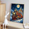 5D Train Full Diamond Painting Painting Kit, DIY Round Gemstone Diamond Embroidery Crafts and Crafts, Decorative Home Wall Mural Ornaments