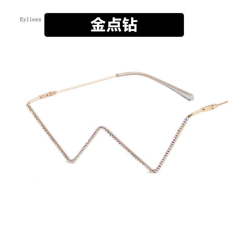 New in Fashion Crystal Sunglasses Frames For Women Small Diamond Eyeglasses Line Alloy Frame Eyewear Punk Half Frame Glasses
