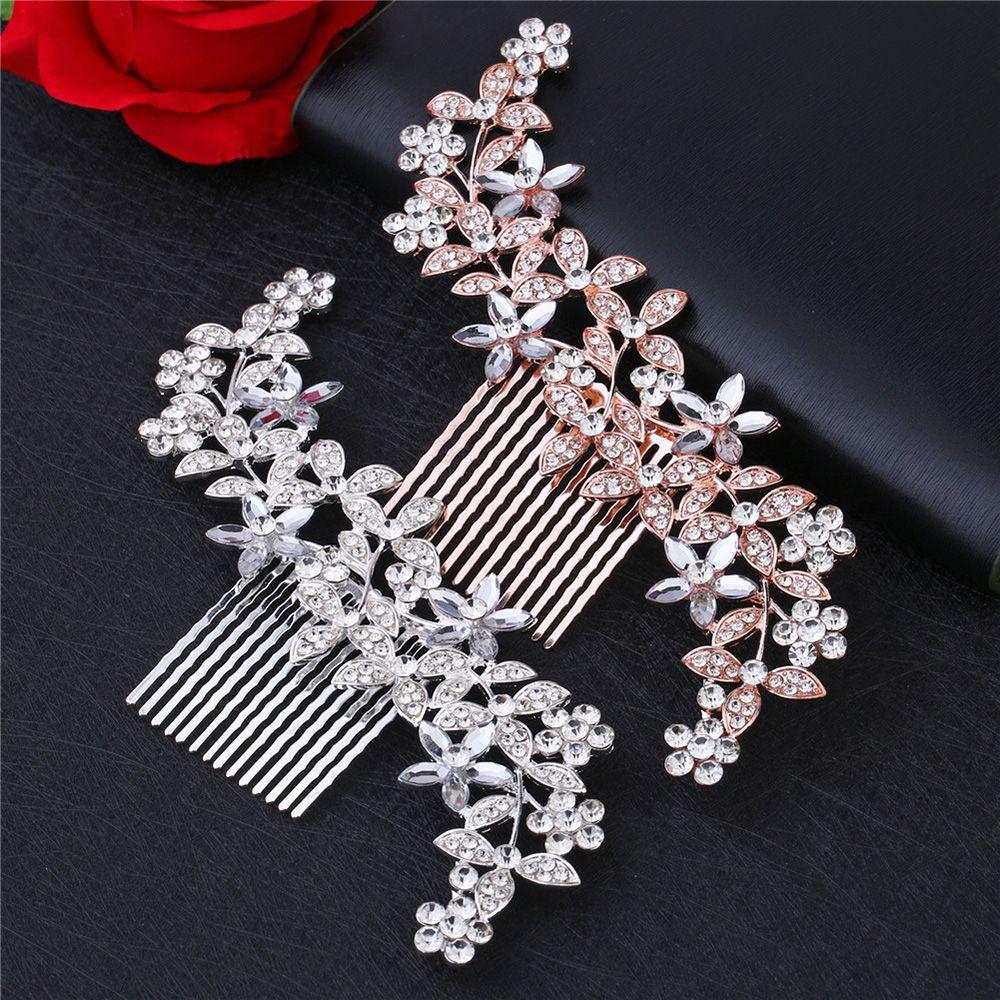 Brides Elegant Hair Accessories Bridal Women Wedding Fashion Jewelry Pearl Hair Comb Hairclip Diamond Hairpin