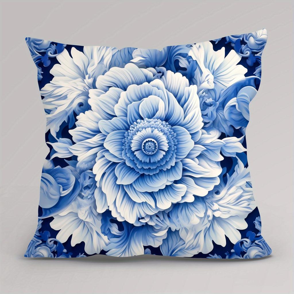 Bohemian-Style Floral Pattern Digital Printing Pillow Cover Short Plush Suitable Living Rooms Bedrooms Sofas Throw Cushion Cover