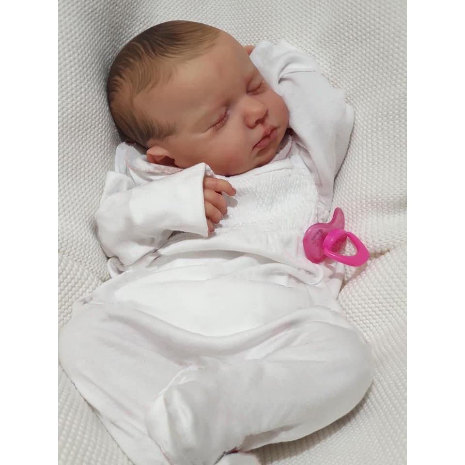 20-inch Handcrafted Reborn Baby Doll, Washable with Changeable Clothes, Soft Silicone