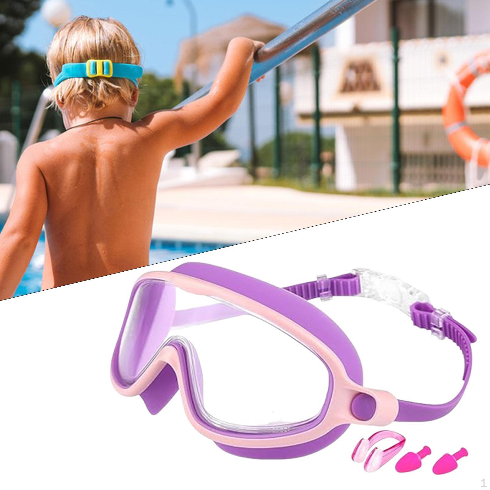 

Kids Swim Goggles Adjustable Eyewear Clear View Lightweight Anti Fog Swimming Glasses for Outdoor Purple and Pink