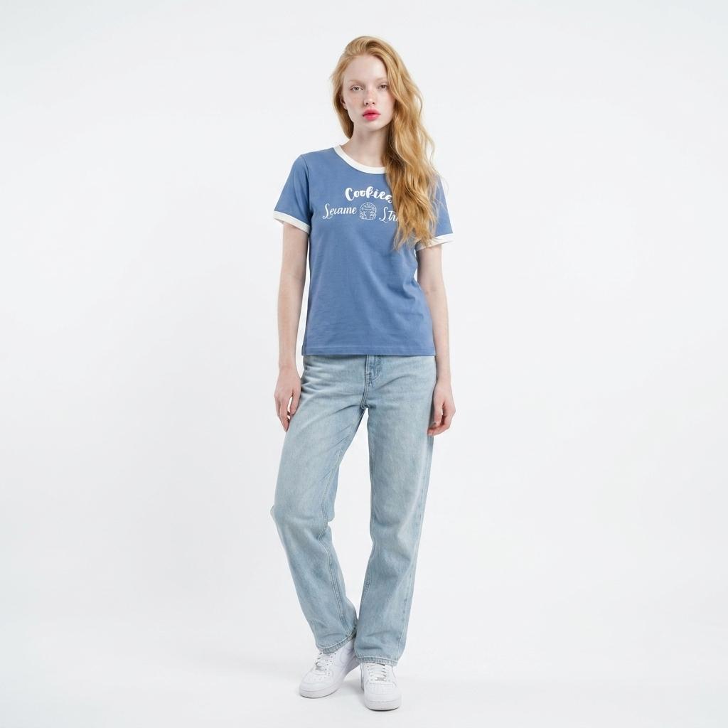 Adult Sesame Street T-Shirt Inner Child Streetwear Aesthetic M синий