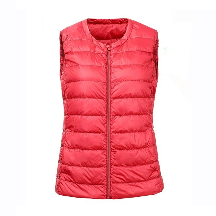 Women Sleeveless Zipper Down Jackets Autumn Winter Liner Warm Women's Vests Ultralight White Duck Down Vest