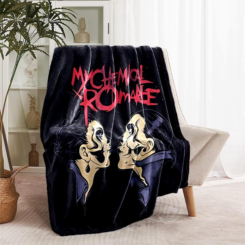 1pc Blanket My Chemical Romance Print Design, Lightweight Blanket for Sofa, Bed- Soft &Warm, Gift for All Seasons like Christmas, Halloween