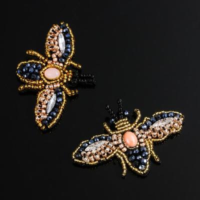 Clothing Rhinestone Embroidery Apparel Sewing & Fabric Bee Badge Sew On Patch Crystal Applique Sequin Patches