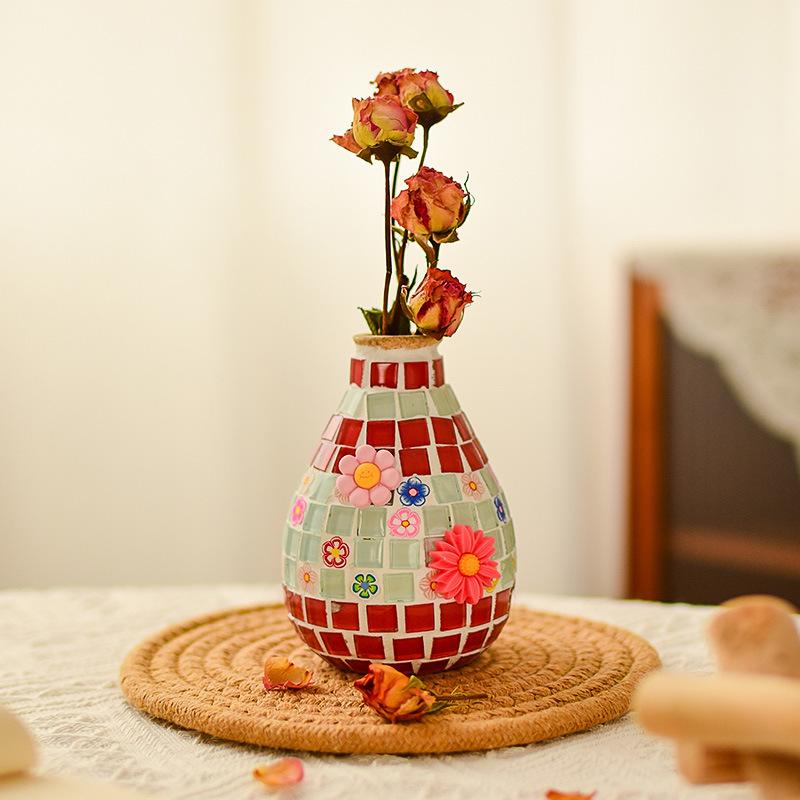 1pc Wooden DIY Craft Kit Mosaic Vase