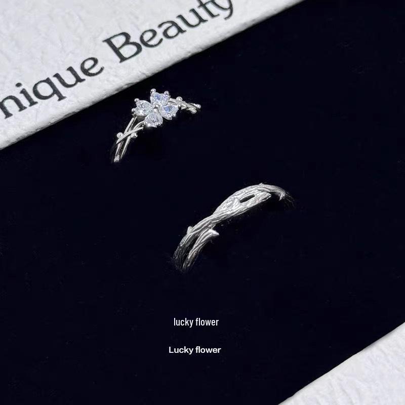 Xiaohongshu Irregular Clover Thorn Ring - Unique Design Couple Rings