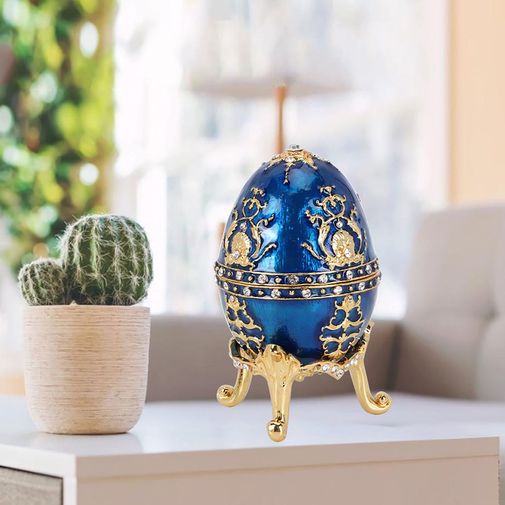 Enamel Painted Shiny Diamonds Metal Crafts Trinket Box Home Desktop Decor Ornaments