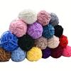 6-Pack Soft Chenille Velvet Yarn, 100g Each, 100% Polyester, Assorted Colors, for Crocheting Sweaters, Coats and DIY Crafts