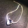 Shine Big Heart Crystal Choker Necklaces for Women Geometric Rhinestones Necklaces Statement Zircon Party Gifts