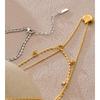 Eetit Luxury Fashion Double-Layer Zirconia Drop Exquisite Chain Overlay Necklace Stainless Steel Popular Pendant Collar Jewelry