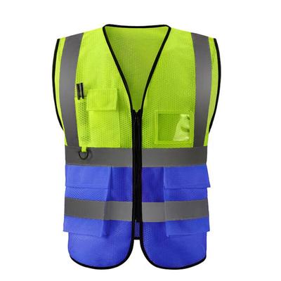 Chaleco de Seguridad Reflectante Bicolor con Múltiples Bolsillos