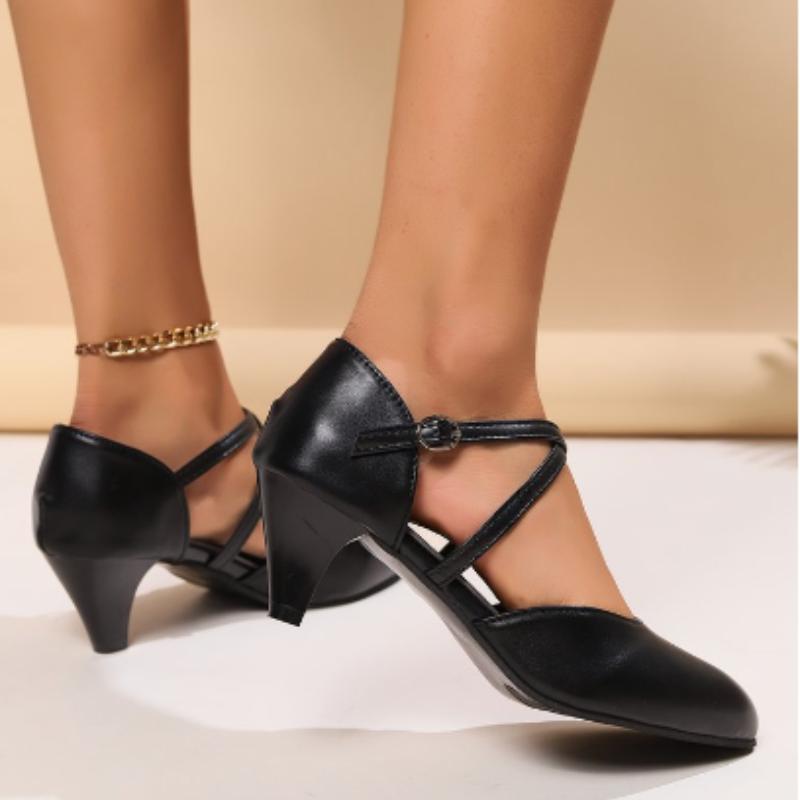 Fashion Black High Heels 2024 Summer Comfortable Shallow Office Ladies Shoes Fashion Pointed Platfor Sandals for Women Tacones Mujer