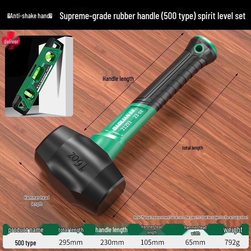Baolian Shockproof Rubber Hammer - Anti-bend, Industrial Grade, Solid, Multifunctional Installation Tool for Flooring and Tiles.