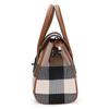 Aidrani Classic Plaid Women's Bag, Large Capacity Handbag, Canvas Patchwork Cowhide Shoulder Bag