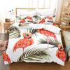 Flamingo Duvet Cover King Queen Tropical Palm Leaves Flower Bedding Set For Adult Red Animal Floral 2/3pcs Polyester Quilt Cover