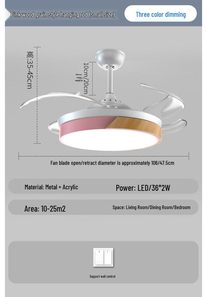 Modern Smart Ceiling Fan Light with Voice Control for Dining and Living Rooms