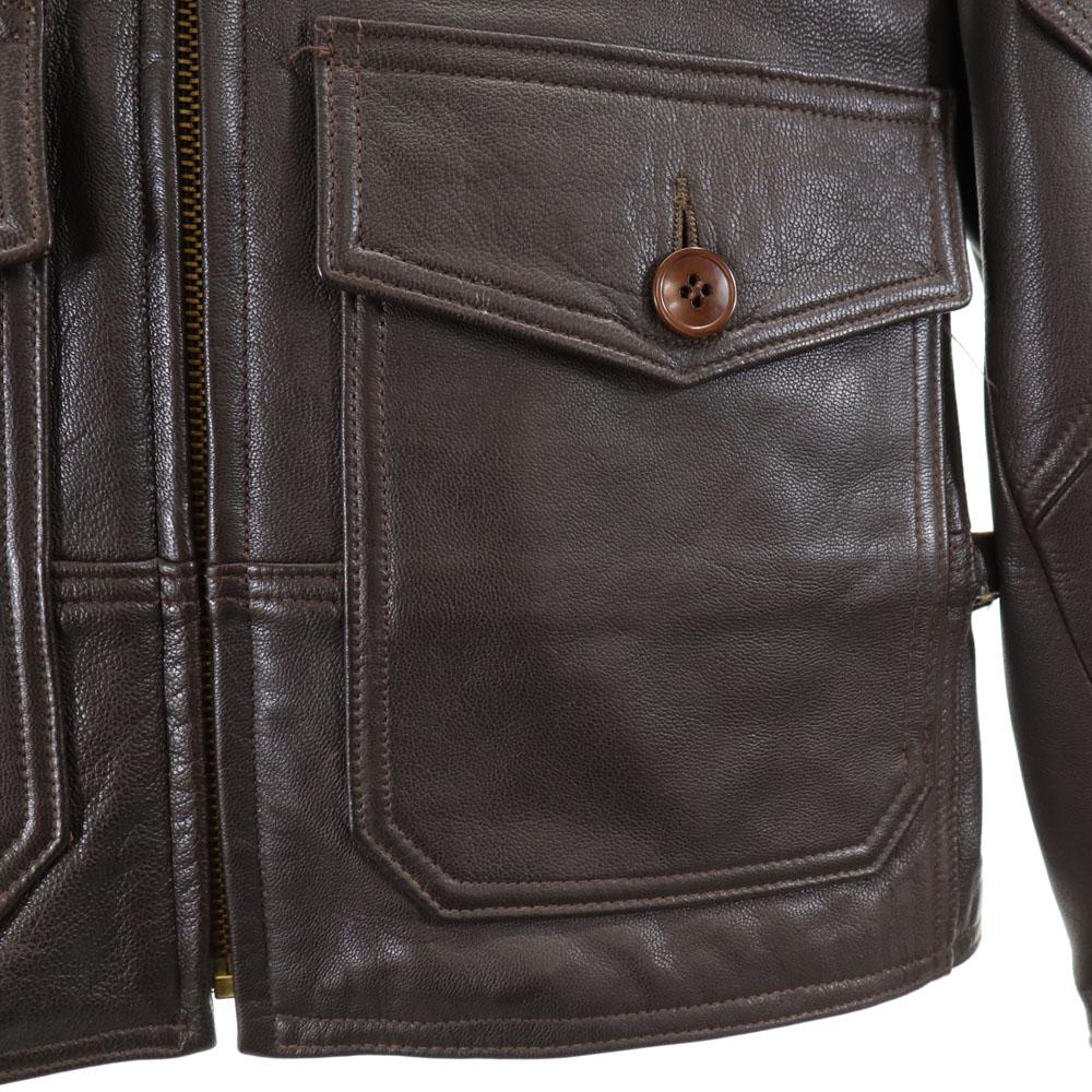 LOST WORLDS Made in USA G-8 leather jacket 38 Brown TALON ZIP FLIGHT Men's Used