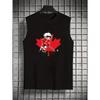 Hockey Print Men's Polyester Tank Top Loose Fit Casual Summer Outdoor Sleeveless Vest