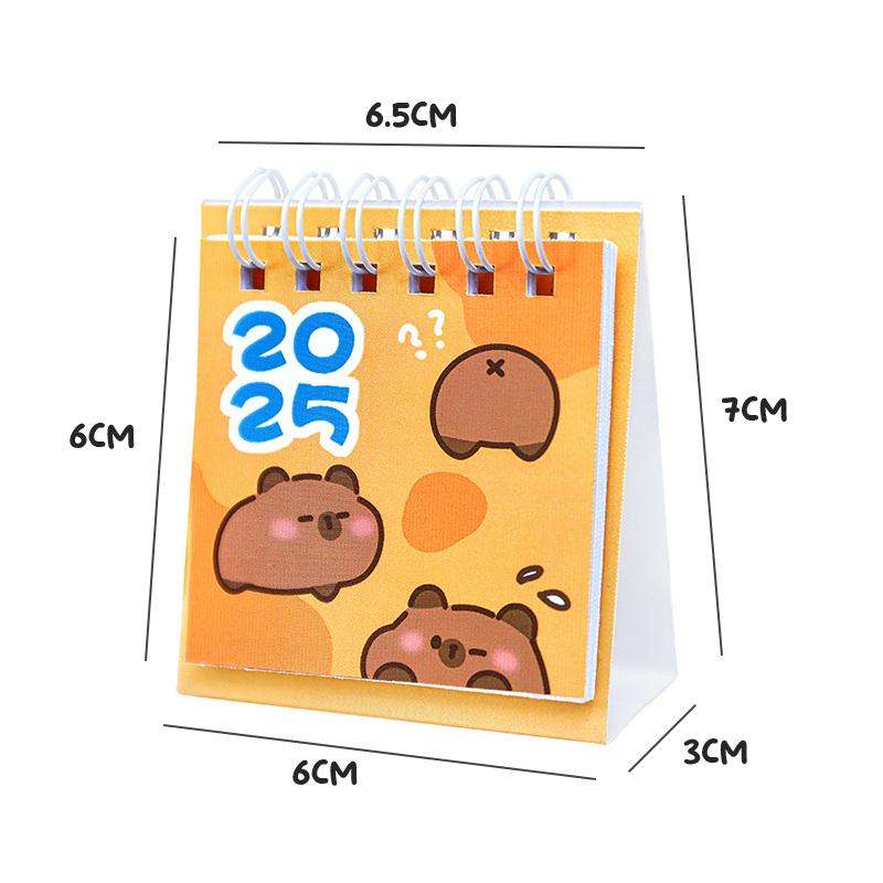 Creative Mini Cartoon Desk Calendar Cute Portable Capybara Pocket Calendar Desktop Small Decoration Office School Supplies Gifts