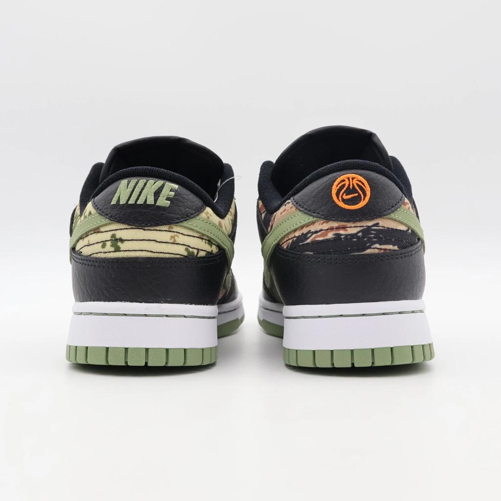 DH0957-001 Nike Dunk Low Crazy Black Multi Camo Khaki Oil Green Orange (Men's)