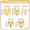 50pcs Gold Hair Jewelry for Braids Accessories Loc Jewelry for Hair Dreadlocks Adjustable Hair Rings Hair Cuff Hair Charms Braid Jewelry Hair Beads