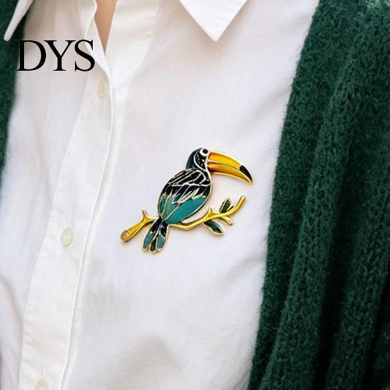 Enamel Bird Jewelry Toucan Brooch Pin for Women Men, Alloy Lapel Coats Pin, Clothing Accessories Suits Dresses Handbags Hats Artistic Shirts